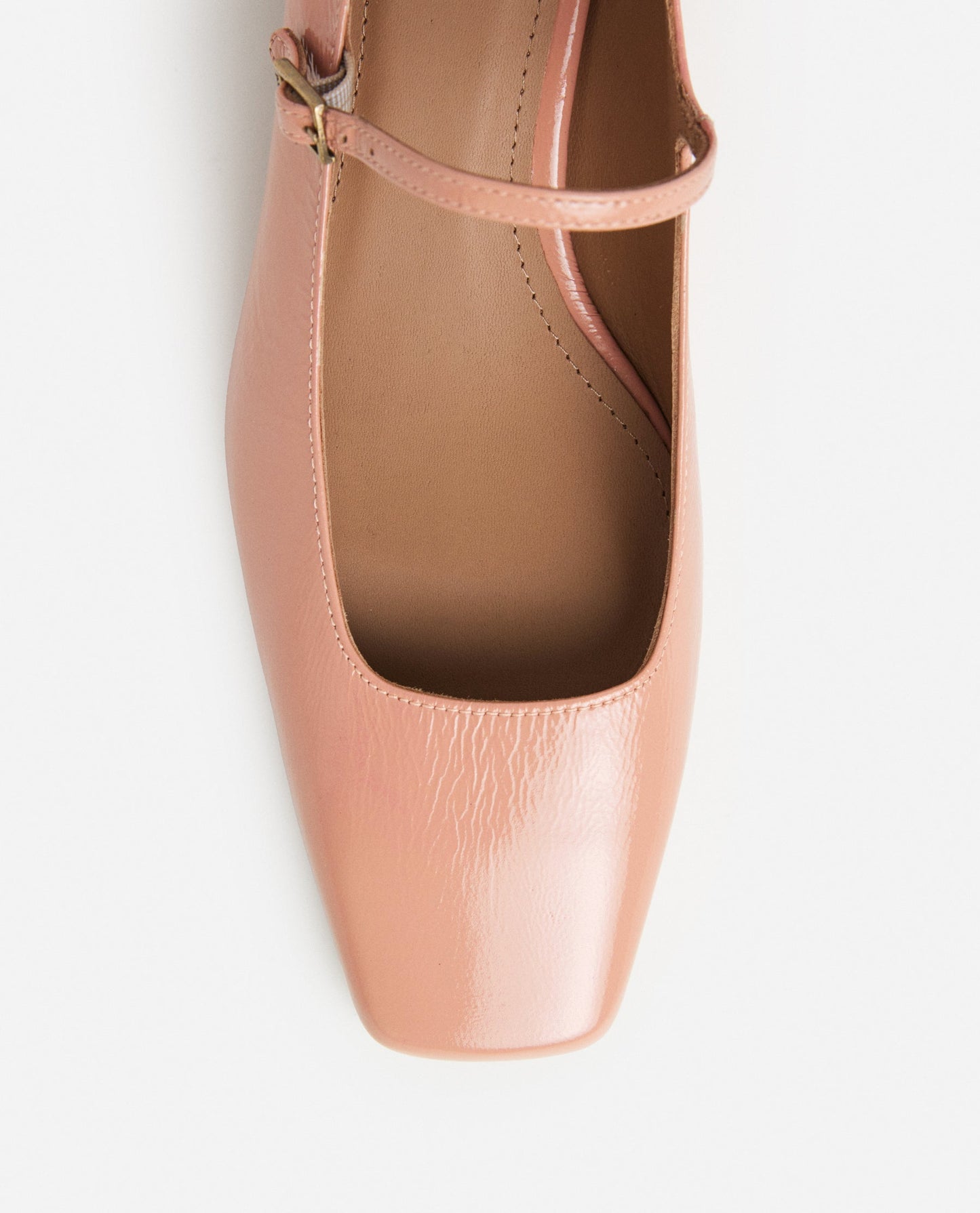 Evan Wrinkled patent Blush Pink