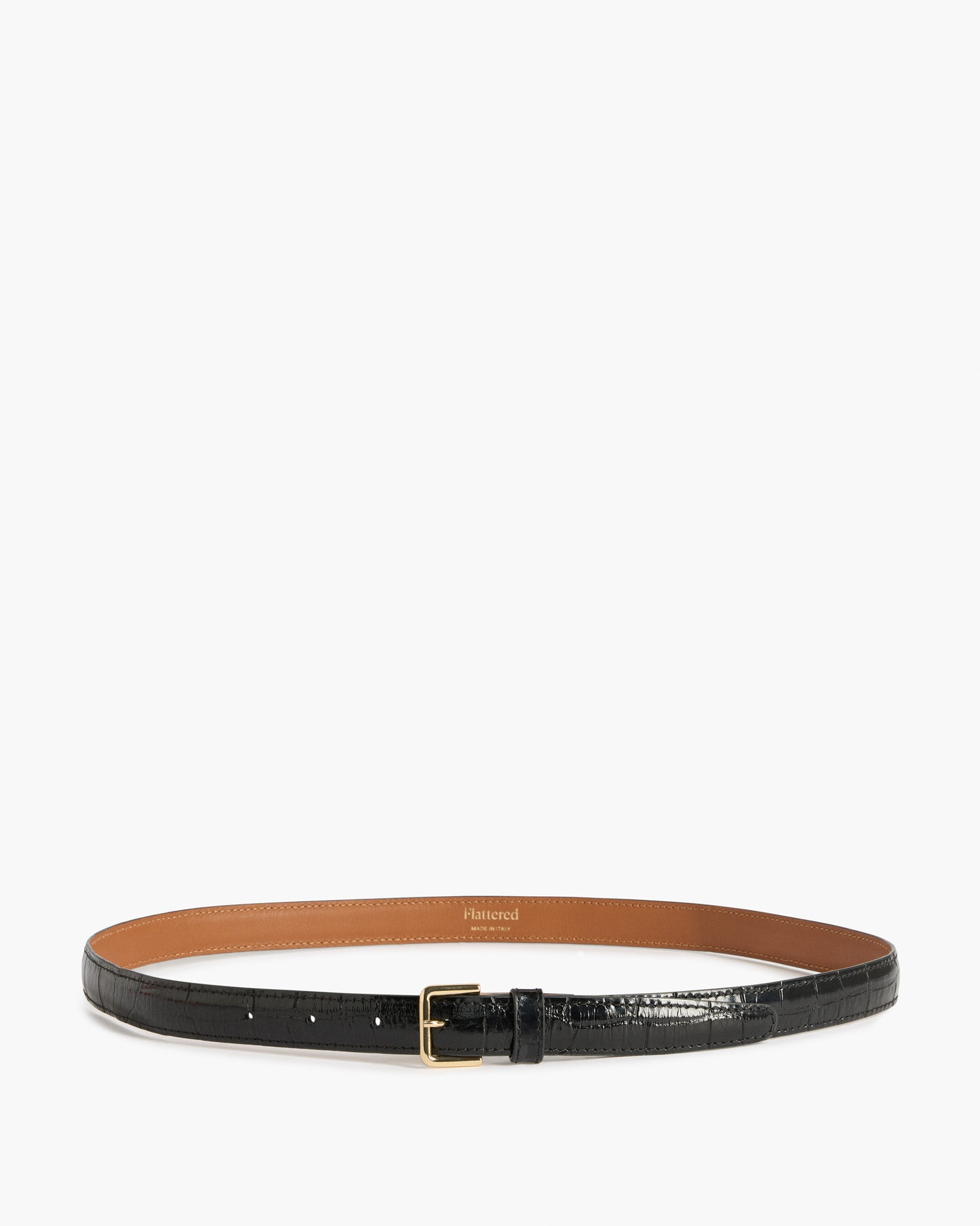 Barbara Belt Leather Black Croco