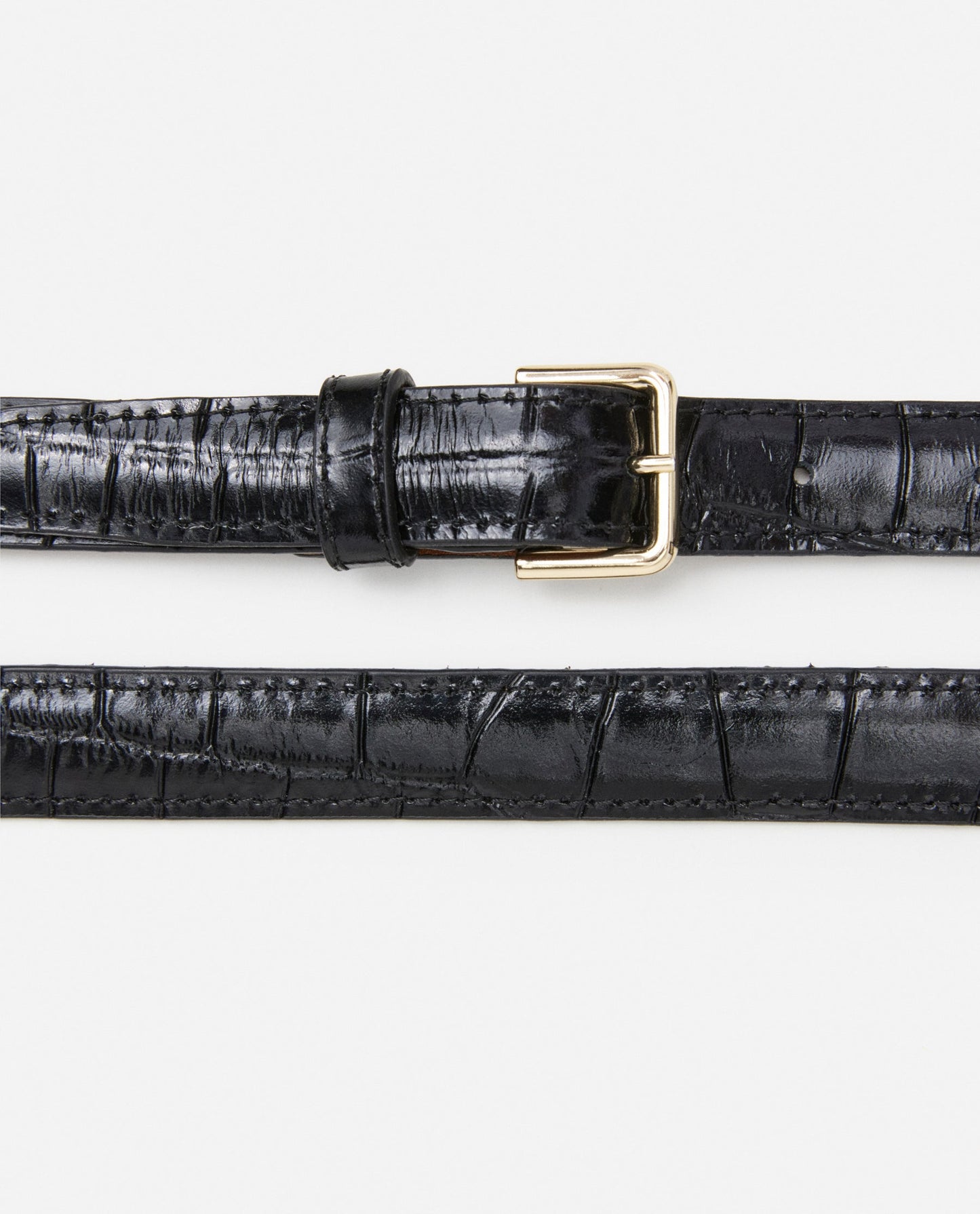 Barbara Belt Leather Black Croco