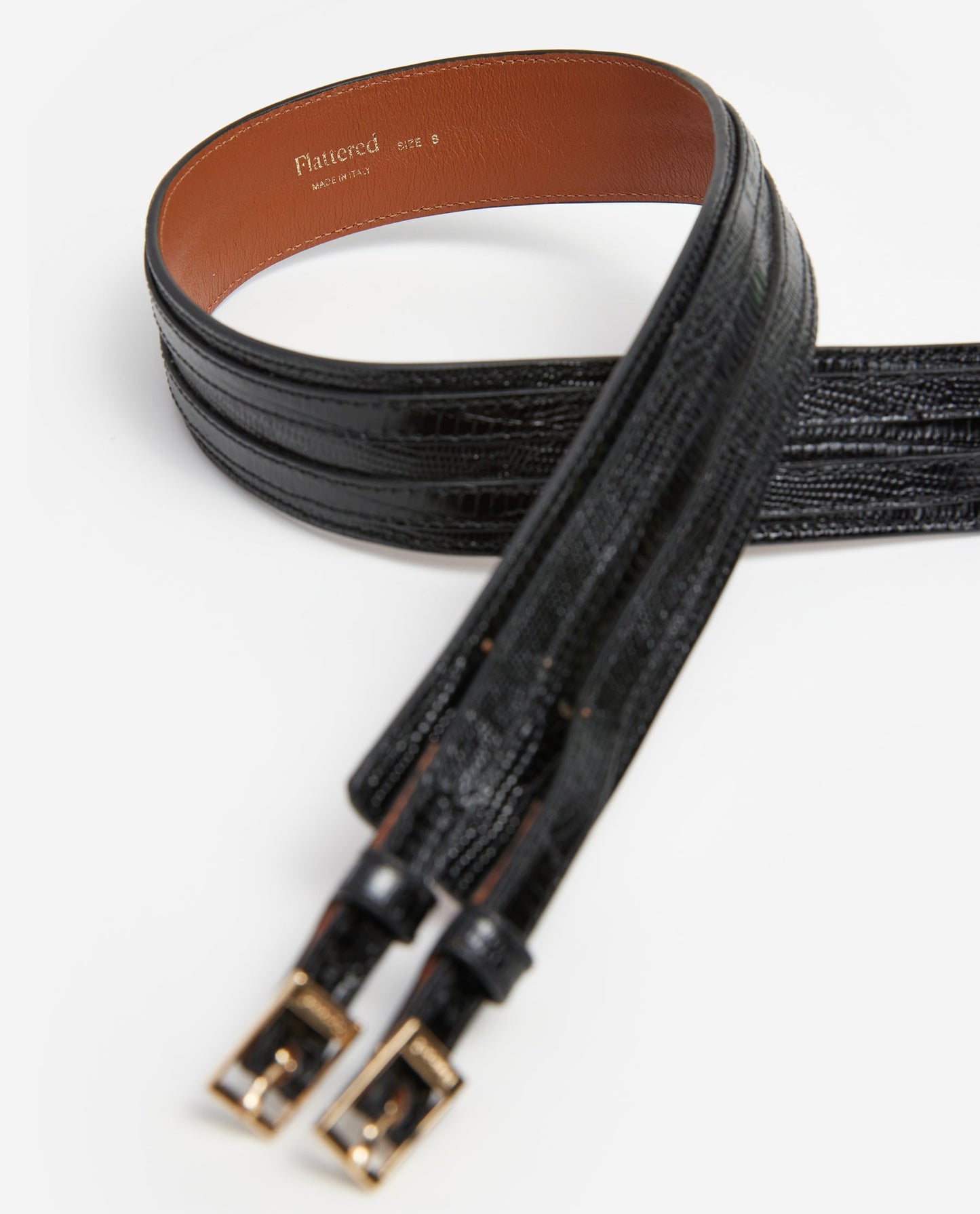 Emily Belt Lizzard Leather Black