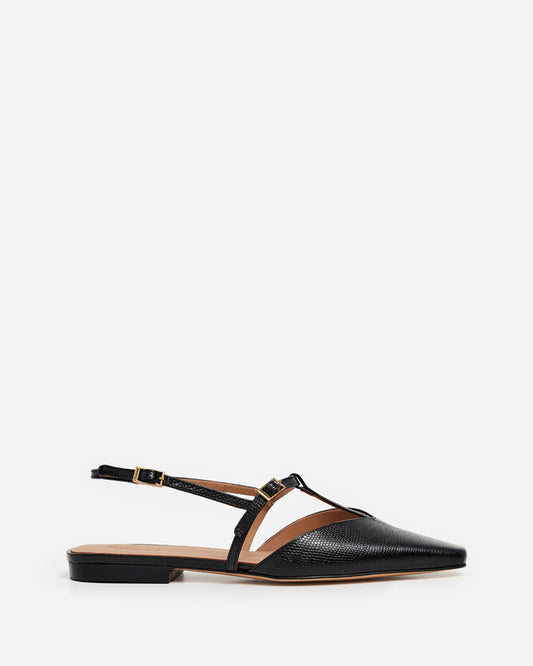 Josefin Lizzard Leather Black