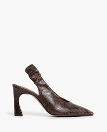 Lilian Snake Leather Chocolate