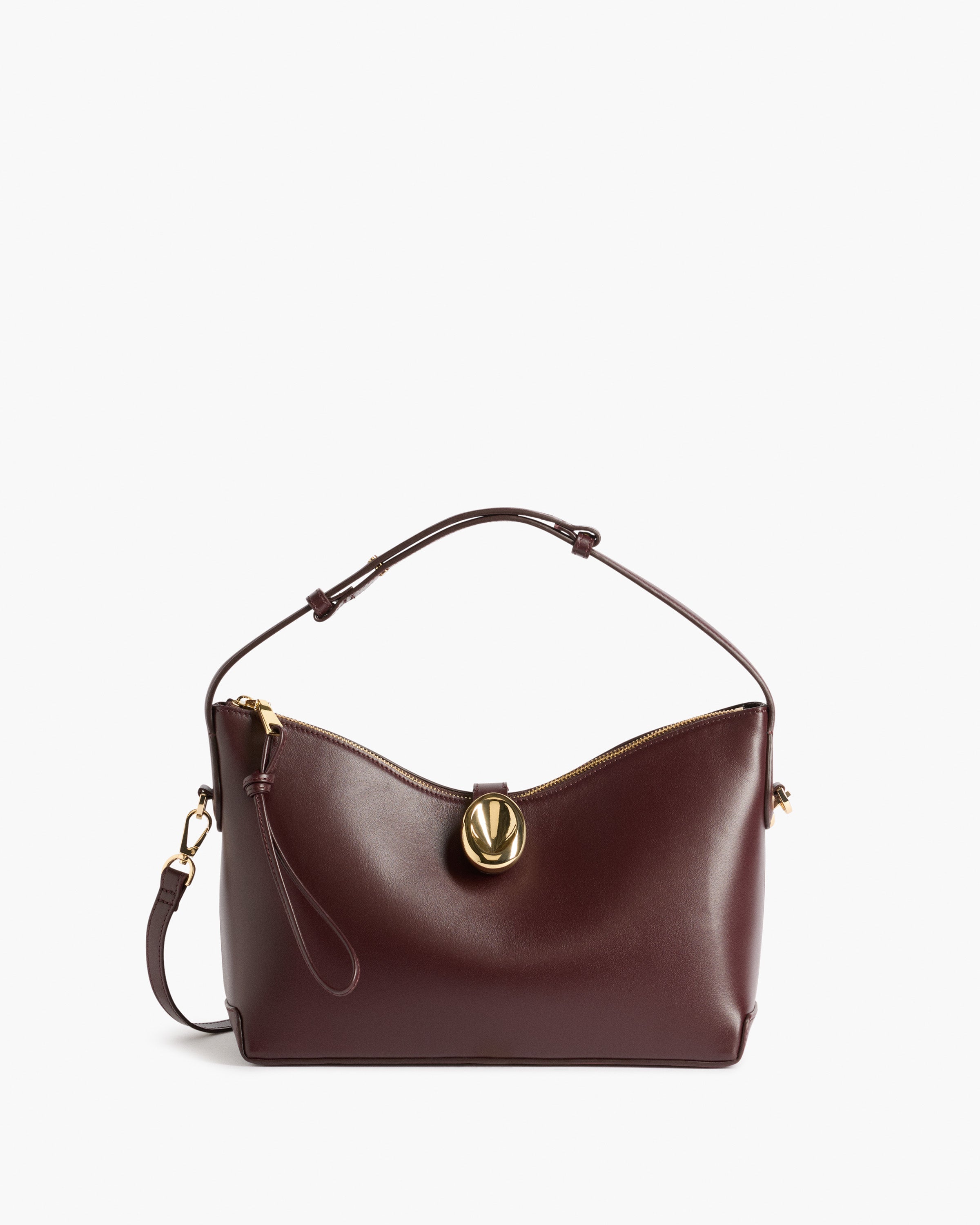 Gaia Handbag Leather Burgundy