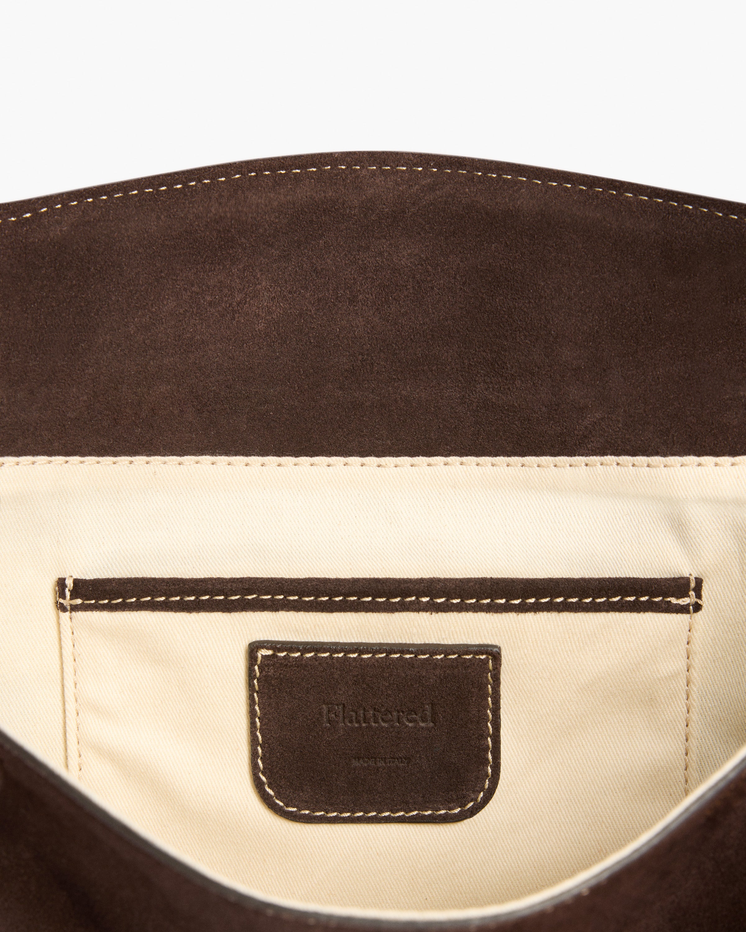 Ivy Cross Shoulder Bag Suede Chocolate