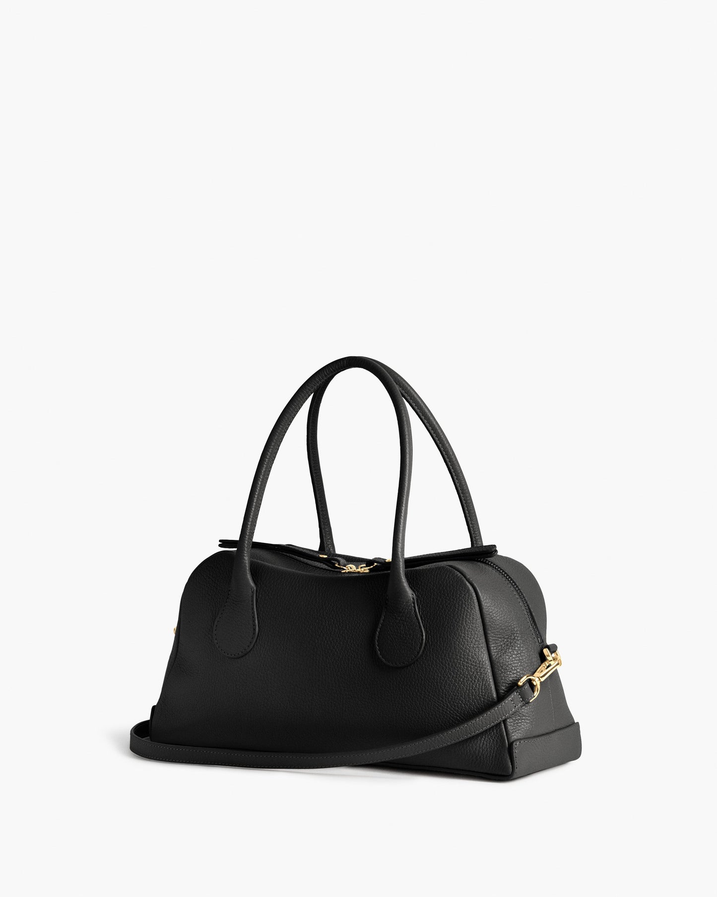 Leia Shoulder Bag Grained Leather Black