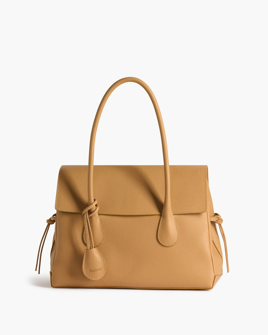 Lydia Tote Bag Grained Leather Cognac