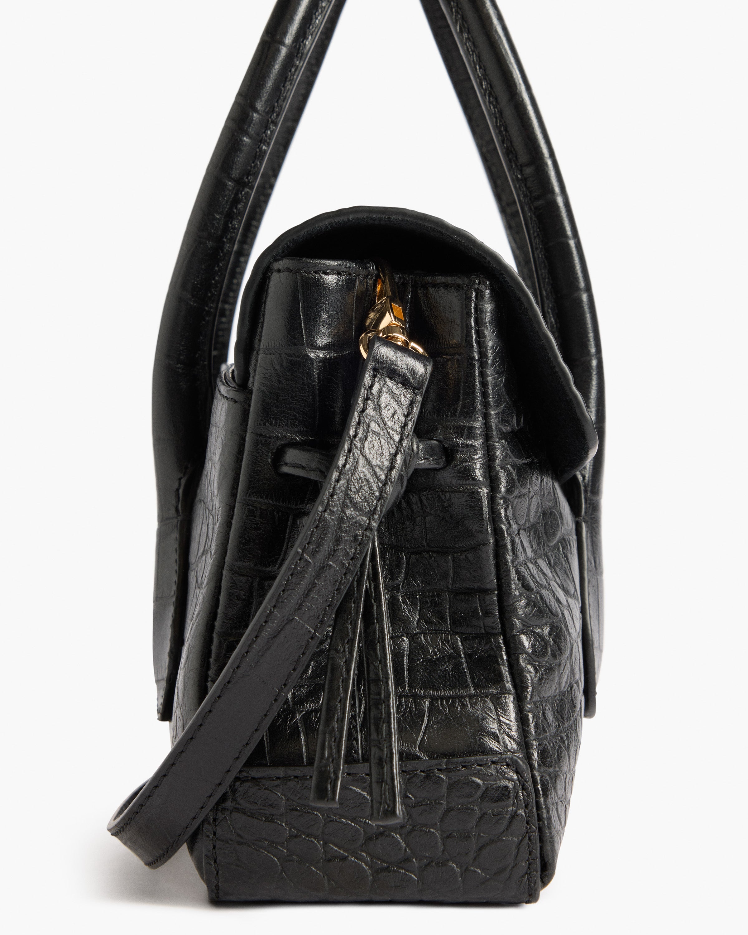 Lydia Mini Bag Leather Black Croco