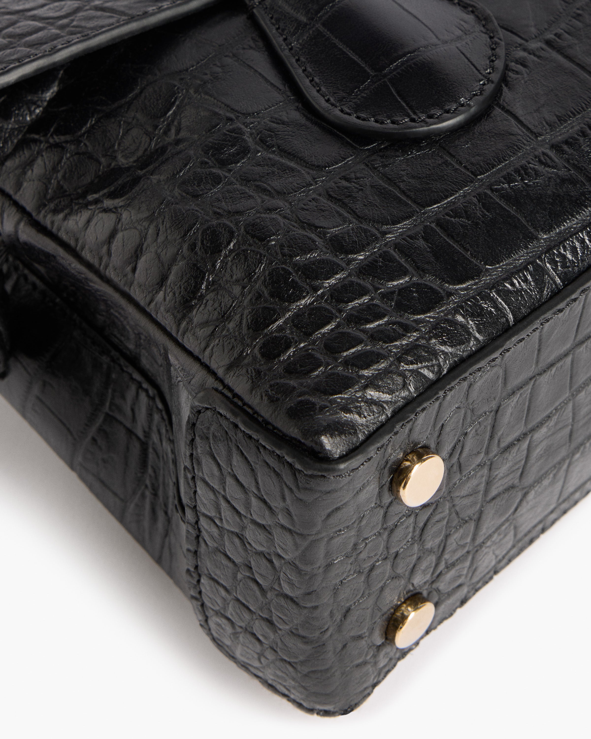 Lydia Mini Bag Leather Black Croco