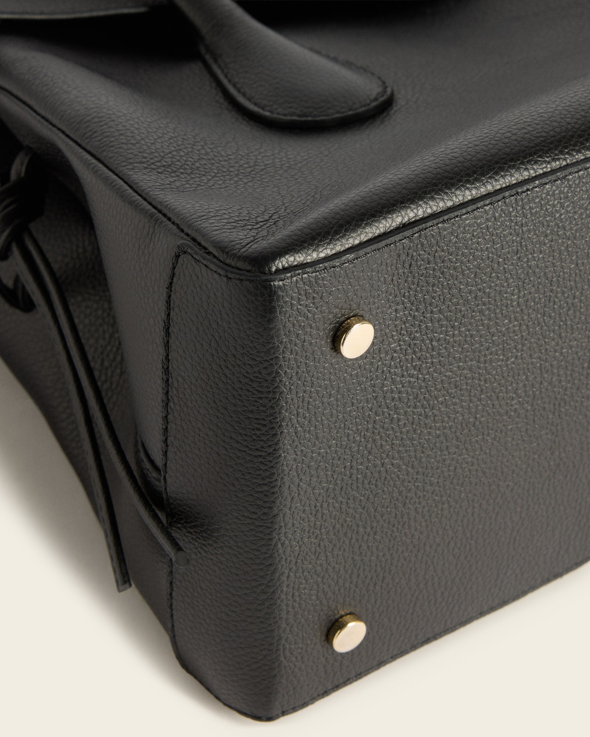 Lydia Tote Bag Grained Leather Black