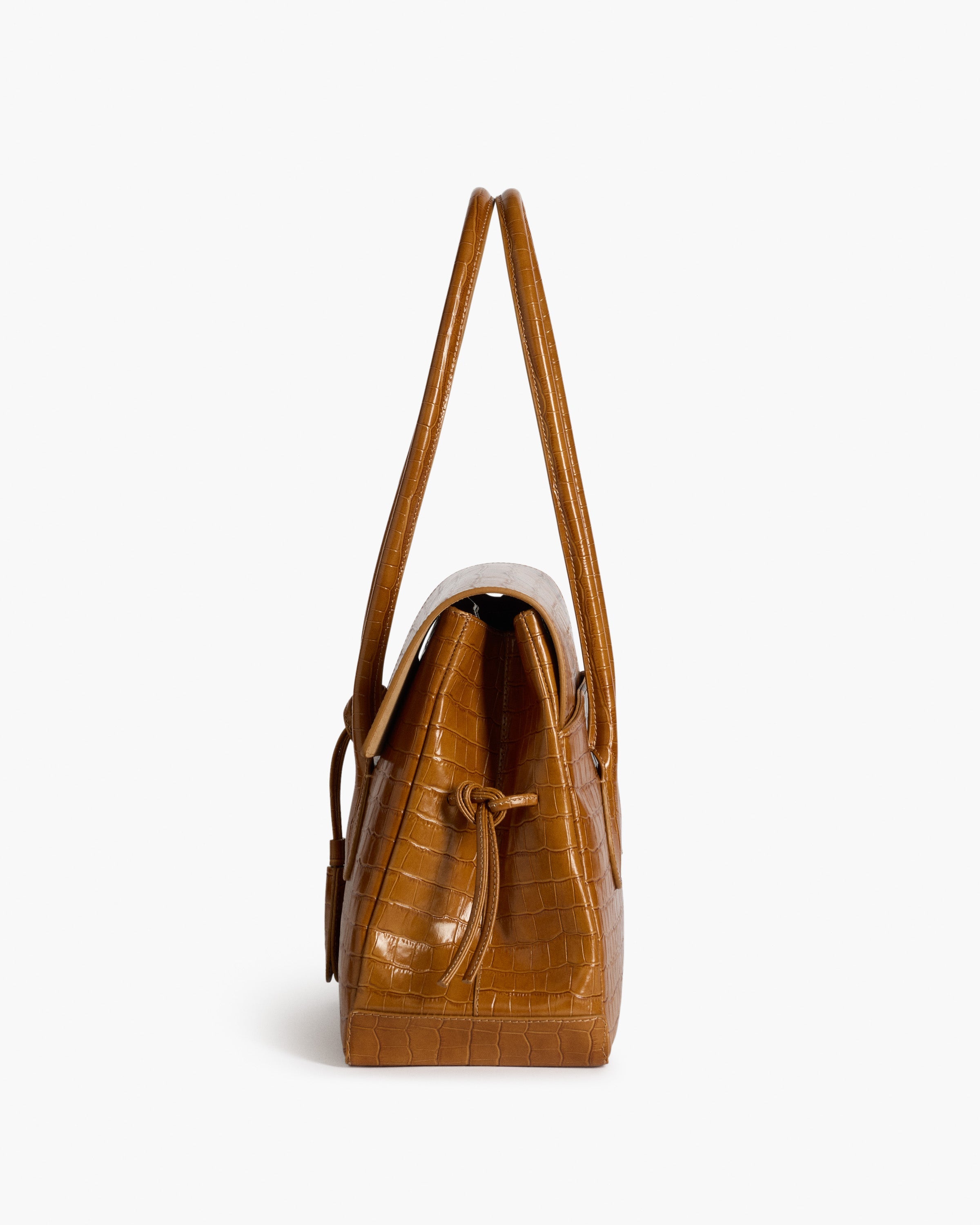 Lydia Tote Bag Croco Leather Amber