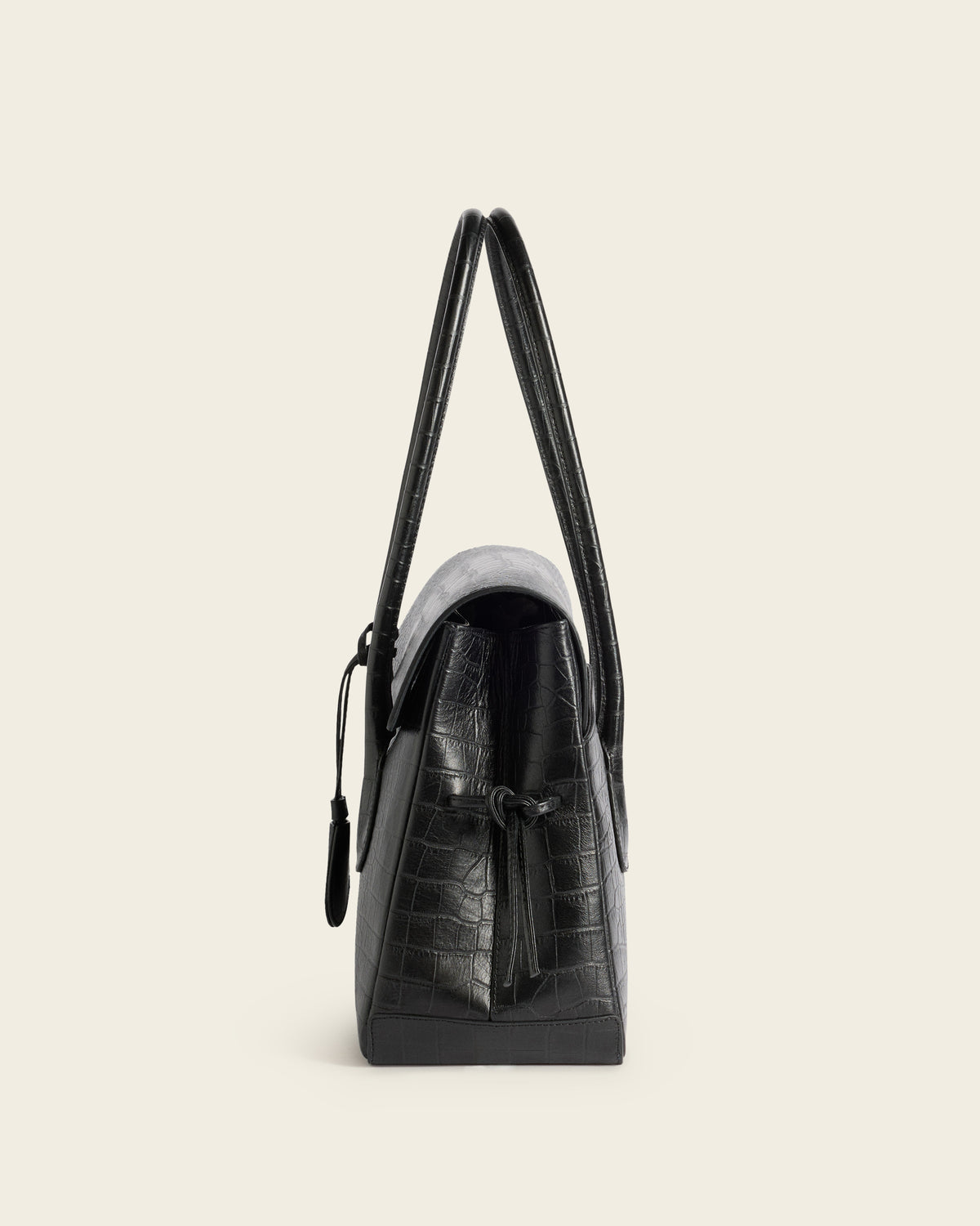 Lydia Tote Bag Leather Black Croco